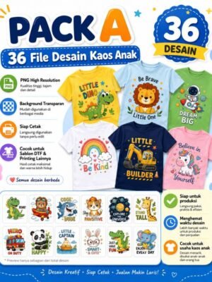 Pack A – File Desain Kaos Anak