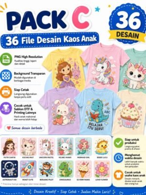 Pack C – File Desain Kaos Anak