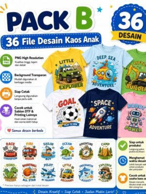 Pack B – File Desain Kaos Anak